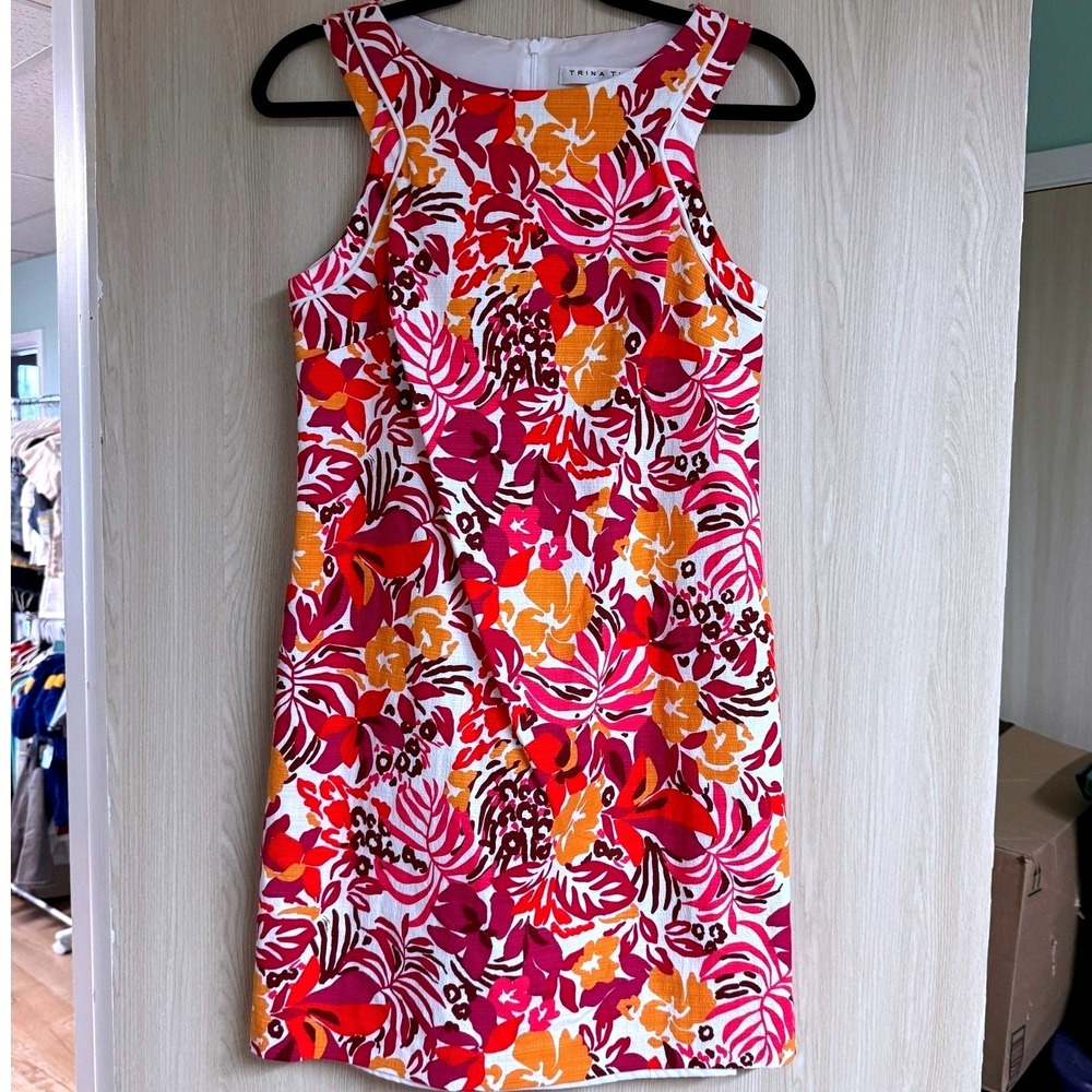 Trina Turk Floral Print Sleeveless Sheath Dress Size 2‎